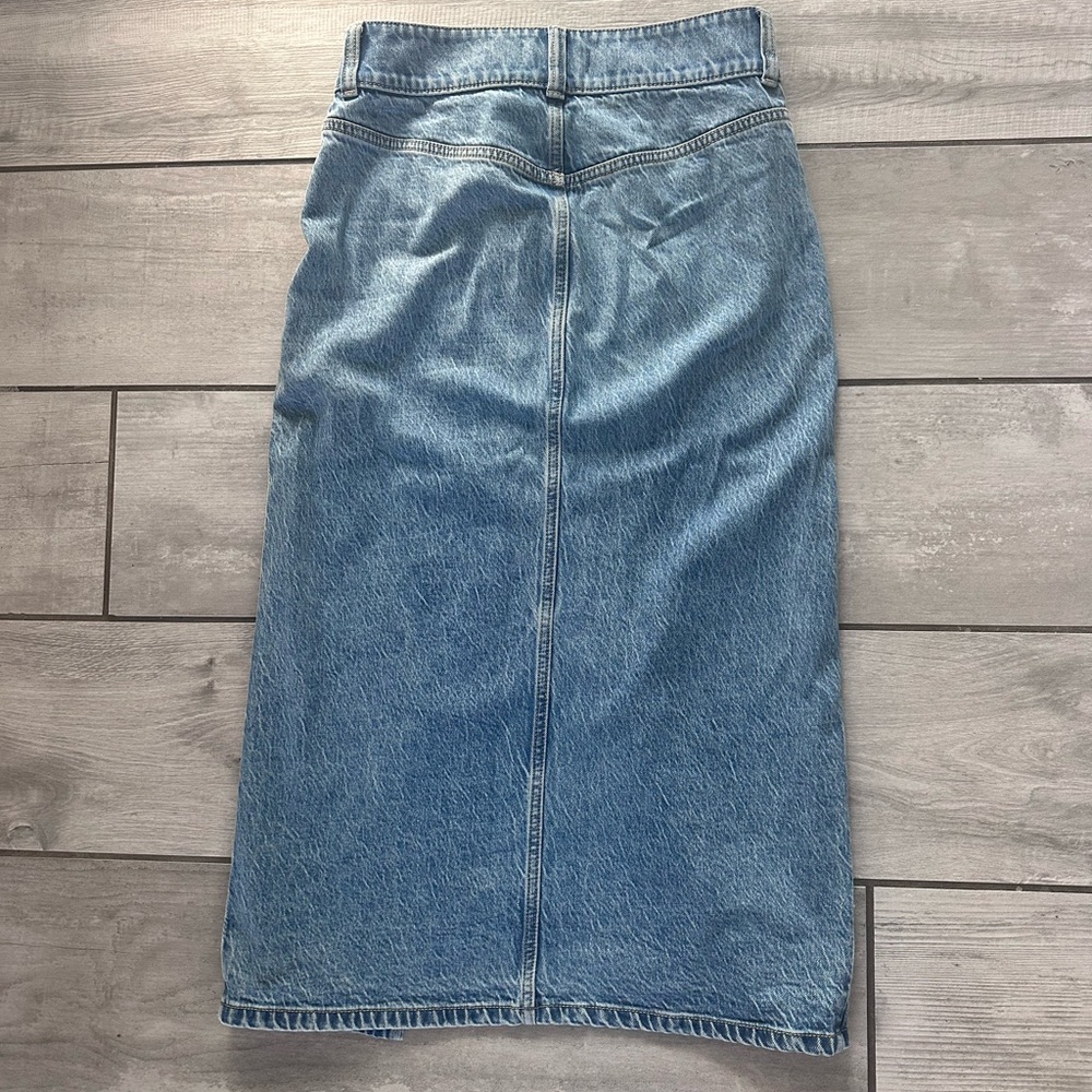 Free People Midi Middle Split Denim Skirt - Picture 2 of 3